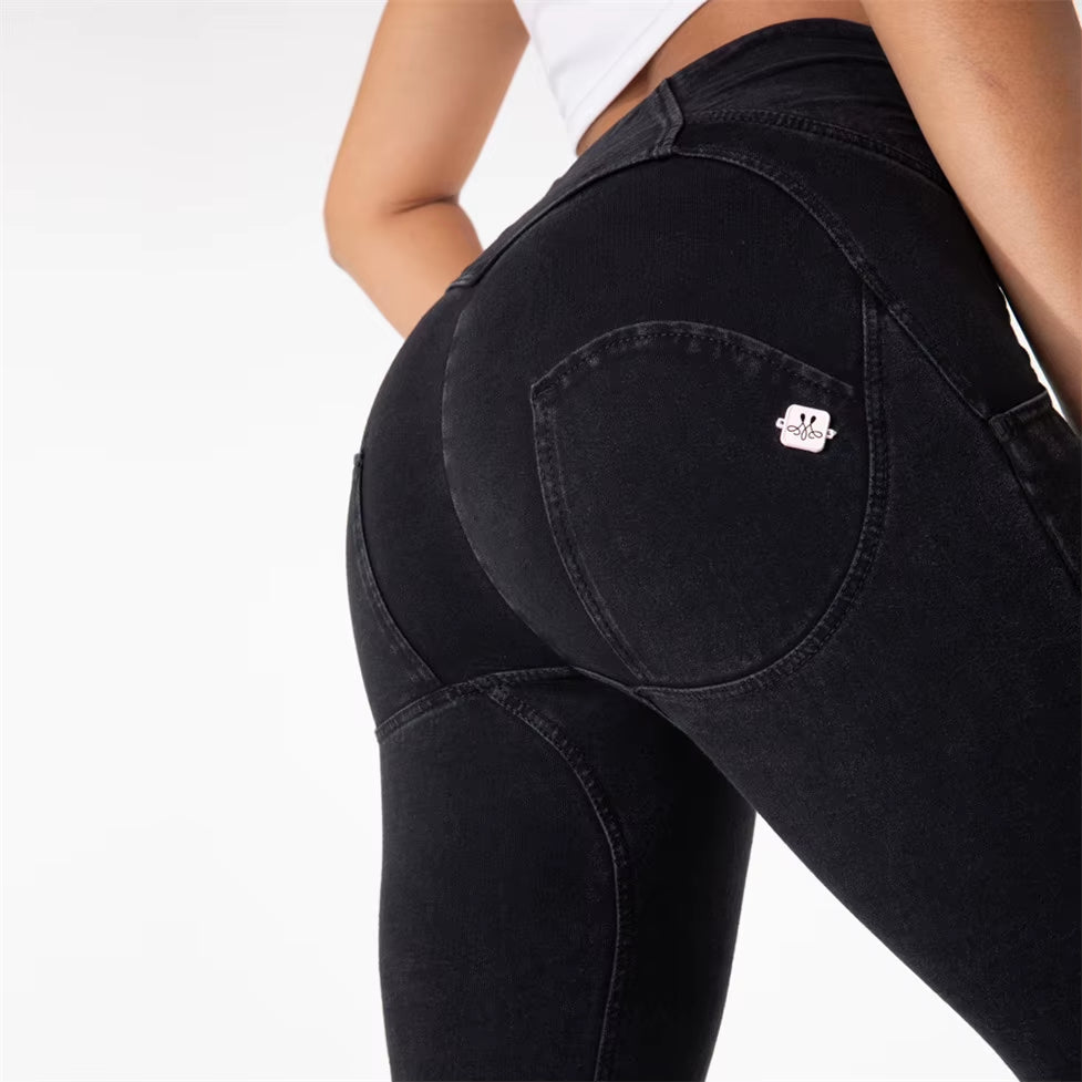 Shascullfites Melody Womens High Waisted Jeans Slim Fit Bum Lift Jean for Girls Push up Stylish Full Length