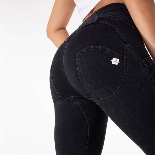 Shascullfites Melody Womens High Waisted Jeans Slim Fit Bum Lift Jean for Girls Push up Stylish Full Length