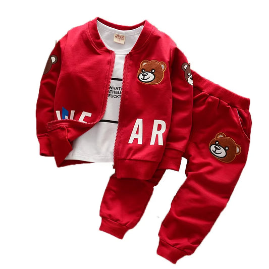 2024 Boys Clothing Sets New Kids Cotton Suit Autumn Long - Sleeved Three Piece Jacket+Jeans+T-Shirt Fashion Casual Children Sets