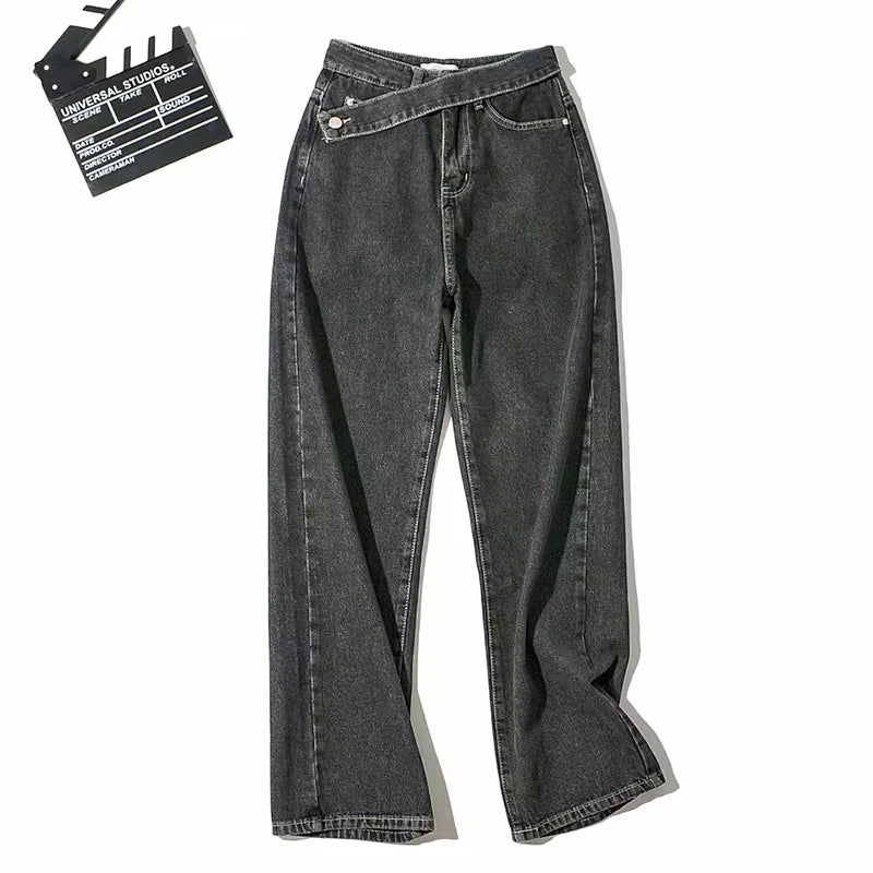 Casual Fashion Straight Denim High Waist Jeans Women Pants Fall Winter 2025 Harajuku Boyfriend Jeans Loose Bottom