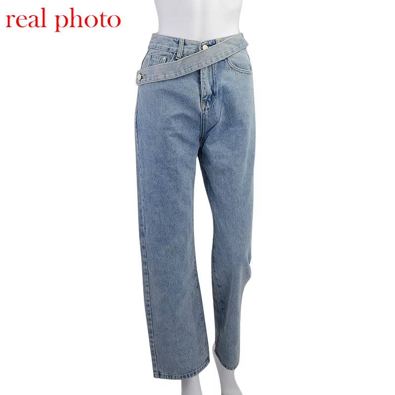Casual Fashion Straight Denim High Waist Jeans Women Pants Fall Winter 2025 Harajuku Boyfriend Jeans Loose Bottom