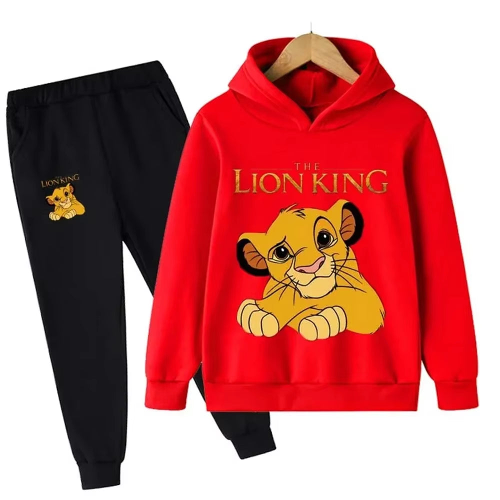 Children'S the Lion Tracksuit Set, Hoodies, Top and Pants, Sportswear, Clothing for Boys and Girls, Clothing for Kids, 2 Pieces