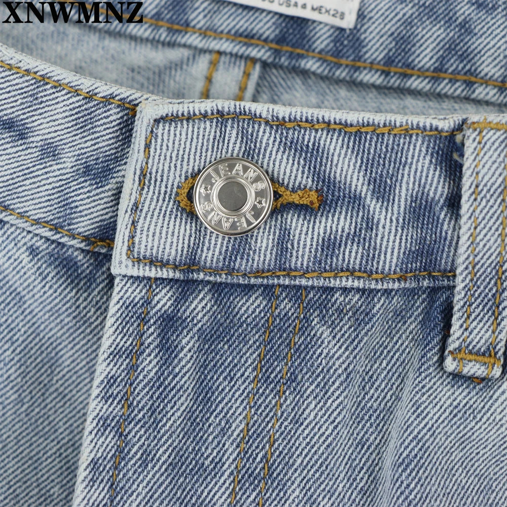 Vintage Mom Jeans High Waisted Jeans Woman Ripped Boyfriend Jeans for Women Korean Style Distressed Jeans Blue Denim Pants