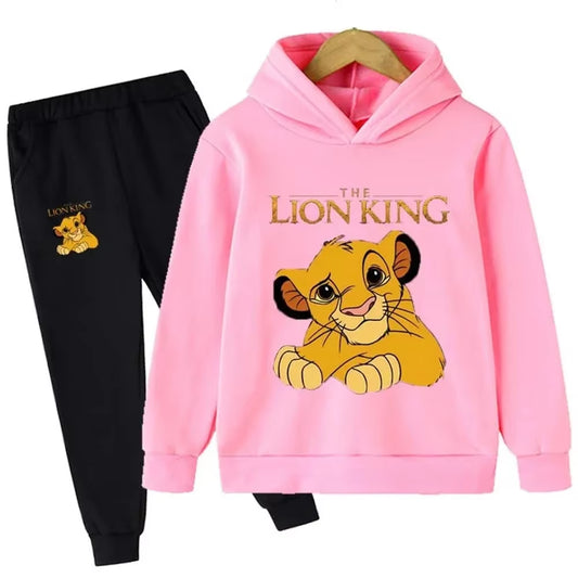 Children'S the Lion Tracksuit Set, Hoodies, Top and Pants, Sportswear, Clothing for Boys and Girls, Clothing for Kids, 2 Pieces