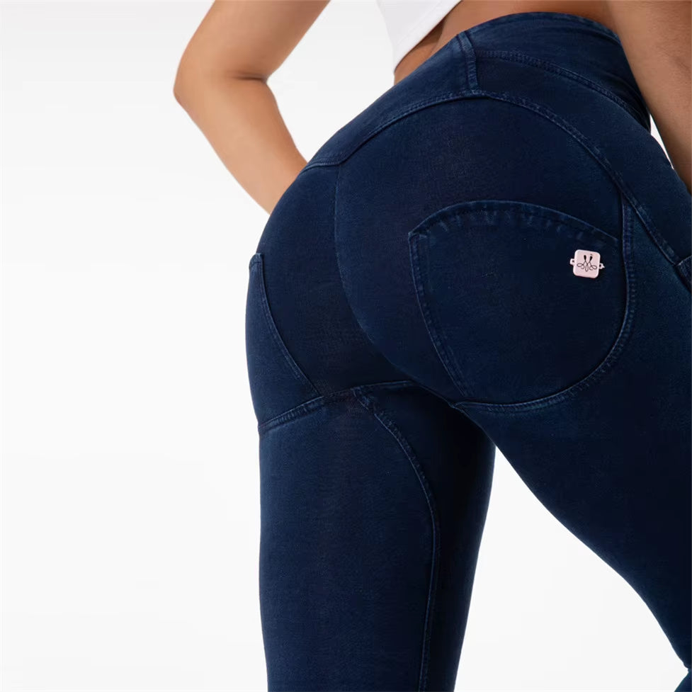 Shascullfites Melody Womens High Waisted Jeans Slim Fit Bum Lift Jean for Girls Push up Stylish Full Length