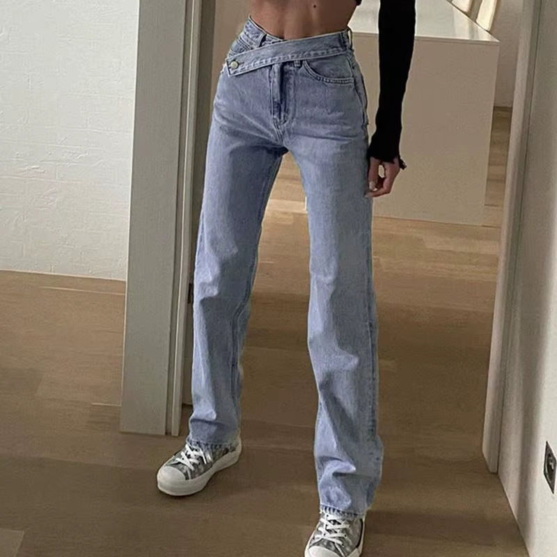Casual Fashion Straight Denim High Waist Jeans Women Pants Fall Winter 2025 Harajuku Boyfriend Jeans Loose Bottom