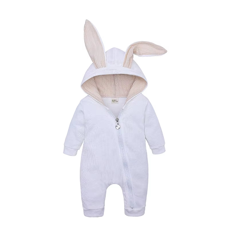 Autumn Newborn Clothes Baby Girls Pink Bunny Romper Infant Cute Cotton Jumpsuit Toddler Playsuit Overalls Boys Long Sleeve Cloth