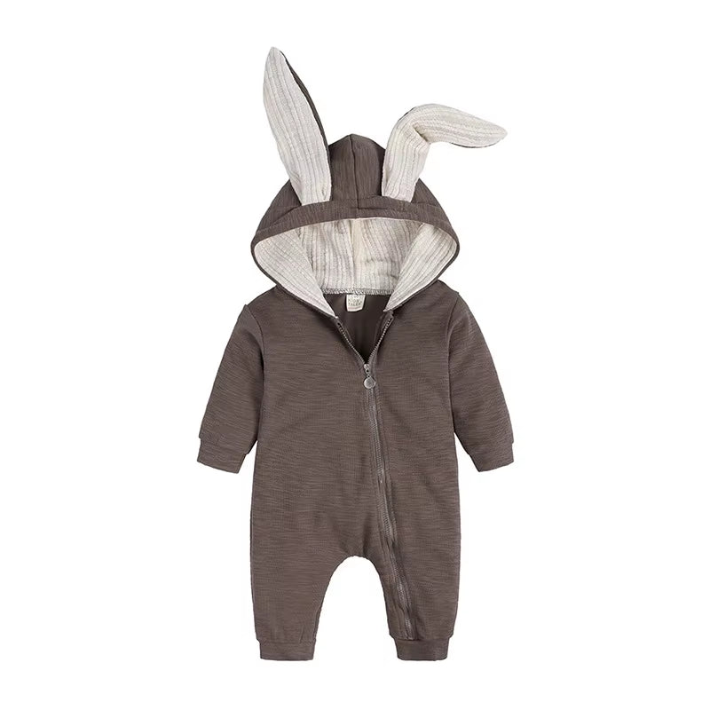 Autumn Newborn Clothes Baby Girls Pink Bunny Romper Infant Cute Cotton Jumpsuit Toddler Playsuit Overalls Boys Long Sleeve Cloth