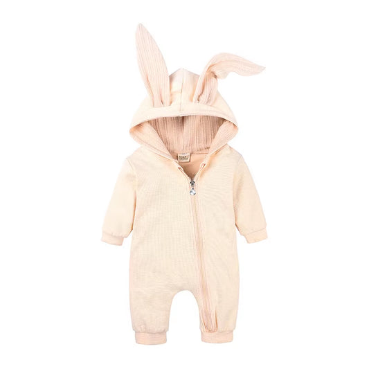 Autumn Newborn Clothes Baby Girls Pink Bunny Romper Infant Cute Cotton Jumpsuit Toddler Playsuit Overalls Boys Long Sleeve Cloth