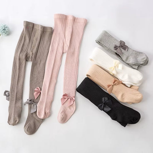Girls Tights Princess Bowknet Baby Girl'S One-Piece Pantyhose Baby Spring and Autumn New Style Trousers Lace Stocking